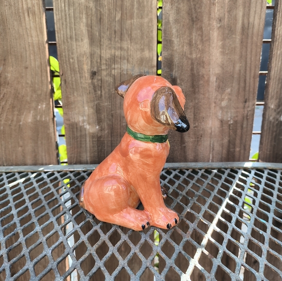VINTAGE | Ceramic Dog Figurine w/ Artist Signature - Picture 2 of 6